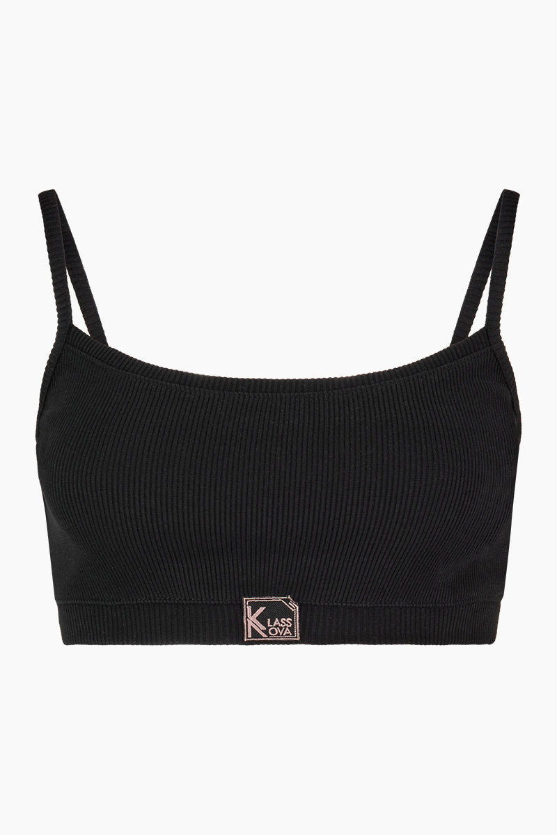 Nachhaltiger Bauchfreier Sport Top für Damen in Schwarz, handgemachte Crop Tops aus Nürnberg, Deutschland, Sport-Top geeignet.